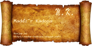 Madár Kadosa névjegykártya